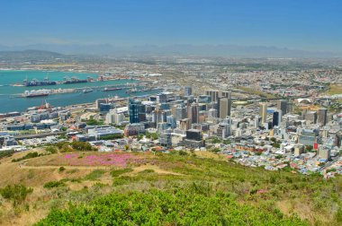 Cape Town veya Kaapstad Panoraması - Güney Afrika 'nın yasama başkenti, Masa Dağı' ndan