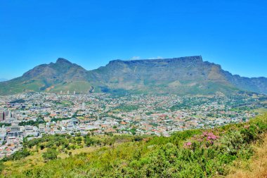 Cape Town veya Kaapstad Panoraması - Güney Afrika 'nın yasama başkenti, Masa Dağı' ndan