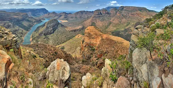 Mpumalanga, Güney Afrika 'daki Blyde Nehri Kanyonu Doğa Koruma Alanı.