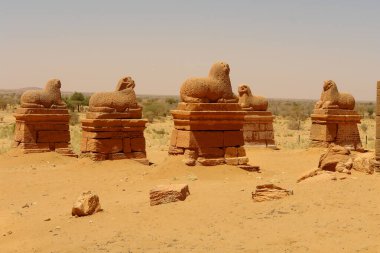  Naqa ya da Naga 'a - Amun tapınağıyla birlikte günümüz Sudan' ında Kushitic Krallığı 'nın yıkılmış antik bir şehri.                              