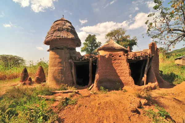 Togo 'daki Tammari halkının geleneksel evlerini çamur tuğlası aldı.                               