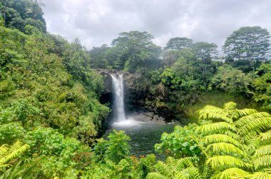 Hilo, Hawaii 'de bulunan Gökkuşağı Şelalesi.