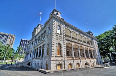 Iolani Sarayı. Hawaii Krallığı 'nın kraliyet konutu..