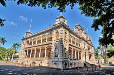 Iolani Sarayı. Hawaii Krallığı 'nın kraliyet konutu..