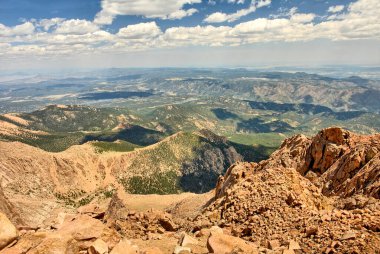 Kuzey Amerika 'daki Rocky Dağları' nın güney cephesinin en yüksek zirvesinden manzara