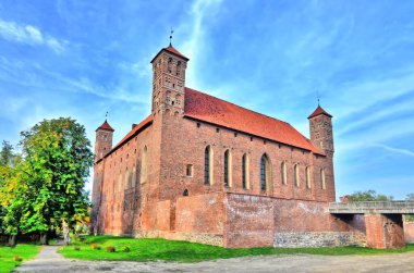 Lidzbark Warmiski 'deki Bishop' s Castle Polonya 'da 14. yüzyıldan kalma bir kale.                               