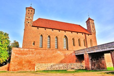 Lidzbark Warmiski 'deki Bishop' s Castle Polonya 'da 14. yüzyıldan kalma bir kale.                               