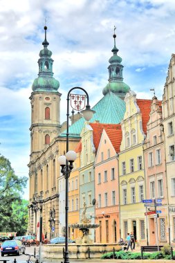 View of the Old Town in Nysa, Poland                               