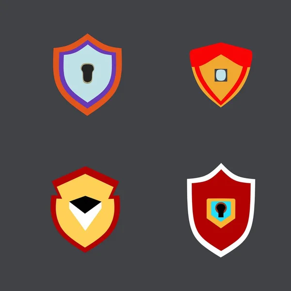 Illustratie Logo Vector Set Beveiligingsscherm Bescherming Symbool — Stockvector