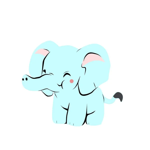 Elefante Logotipo Vector Ilustración Color Azul — Archivo Imágenes Vectoriales