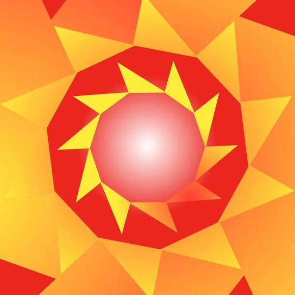 Illustration Logo Vectoriel Avec Motif Géométrique Formant Soleil — Image vectorielle