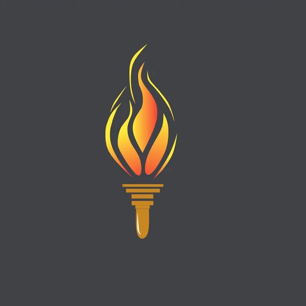 Иллюстрация Логотипа Факела Черном Фоне — стоковый вектор
