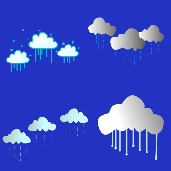 Cloud Icon Vector Logo Illustration Blue Background — Stock Vector