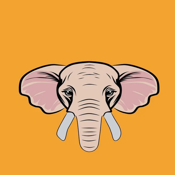 Ilustración Logo Icono Vector Elefante Cabeza Marrón Gris Color — Archivo Imágenes Vectoriales