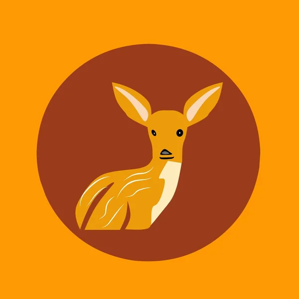 Orange Deer Vector Logo Illustration — Stock Vector