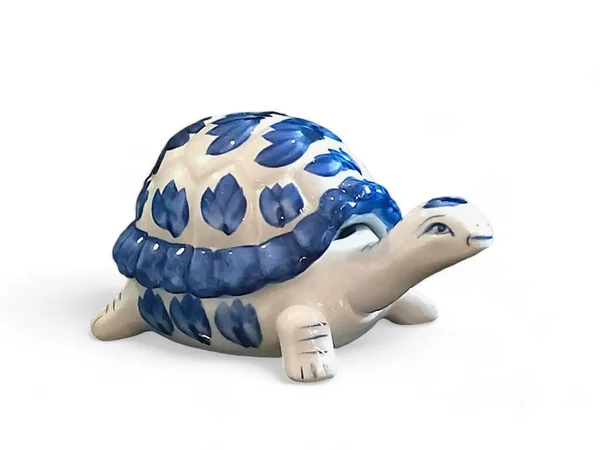 Черепаха Керамічної Мініатюрної Тварини Ізольовані Білому — стокове фото
