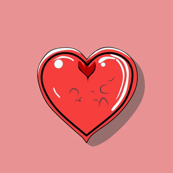Símbolo Amor Vermelho Logotipo Cartoon Vetor Ilustração — Vetor de Stock