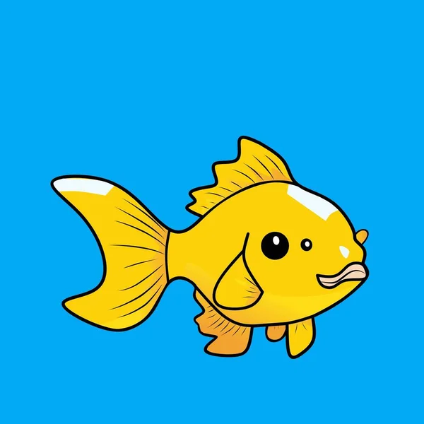 Goldfish Vector Illustration Logo — Stock Vector