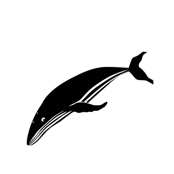 鲸鱼矢量图解标志黑色 — 图库矢量图片