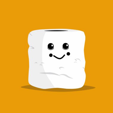 Turuncu arkaplanda beyaz tuvalet kağıdı çizimi