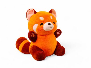 Beyaz üzerinde izole edilmiş kırmızı panda.