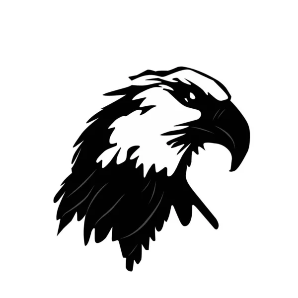 Ilustración Vectorial Animal Águila Blanca Negra Sobre Fondo Blanco — Vector de stock