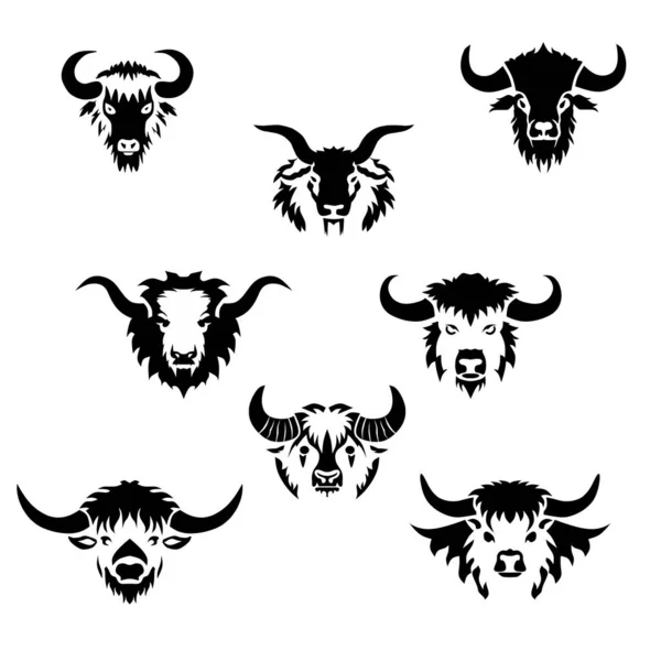 Eine Sammlung Von Acht Schwarz Weißen Vektor Logos Auf Weißem — Stockvektor