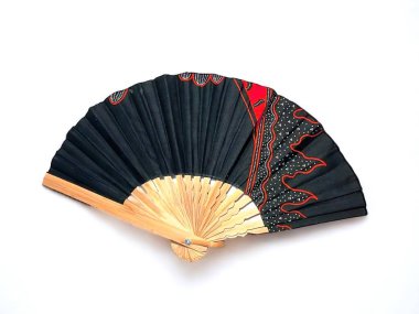 Beyaz arka plandaki kumaşın el yapımı soyut desen hayranı