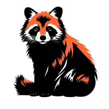 Beyaz arkaplanda kırmızı panda hayvan vektör tasarımı
