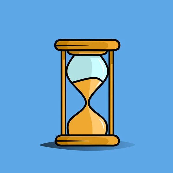 Hourglass Animated Illustration Logo Design Blue Background — Stock Vector