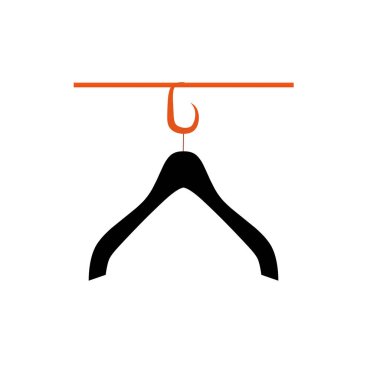 Beyaz arkaplanda elbise askısı çizimi