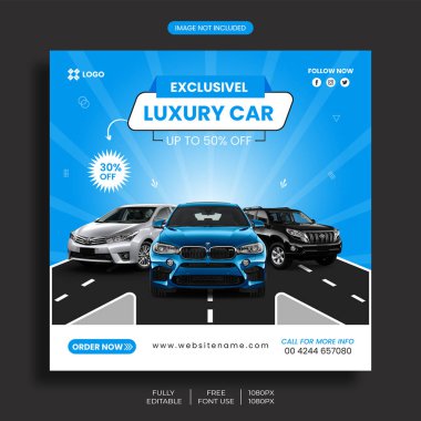 Car Sale Brand Promotion Social Media Post Template clipart