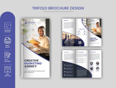 Creative Corporate Business Trifold Brochure Design,layout with unique and professional design clipart