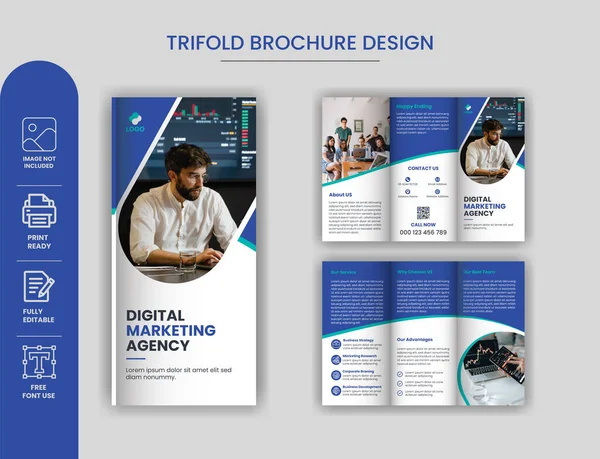 Creative Corporate Business Trifold Broşür Tasarımı, benzersiz ve profesyonel tasarımı olan bir düzen