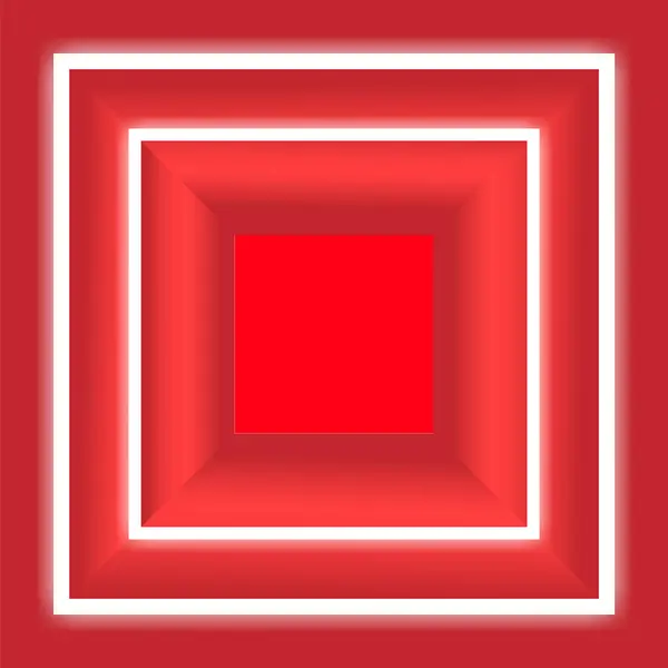 Red Neon Light Square Frame Vector Design Background — Stock Vector