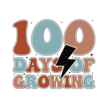 100 Gün Büyüyen Retro SVG Tasarımı