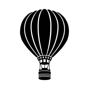 Sıcak hava balonunun siyah silueti.