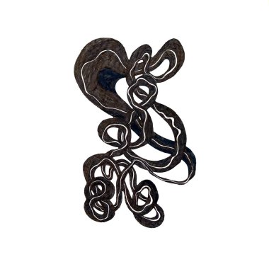 Labirent desenli renkli bir eskiz. Kalemlerle ve işaretlerle tasarlanmış. Dijital olarak işlenmiş, izole edilmiş. Labirent desenli arkaplan çizimi. Tasarım, reklam, fikir.