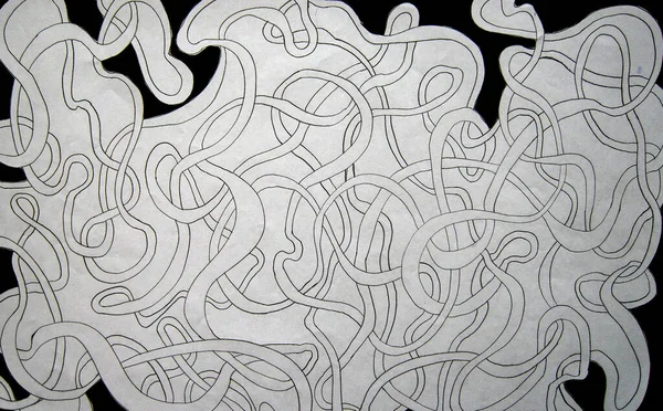 Croquis Coloré Avec Motif Labyrinthe Conçu Avec Des Stylos Des — Photo