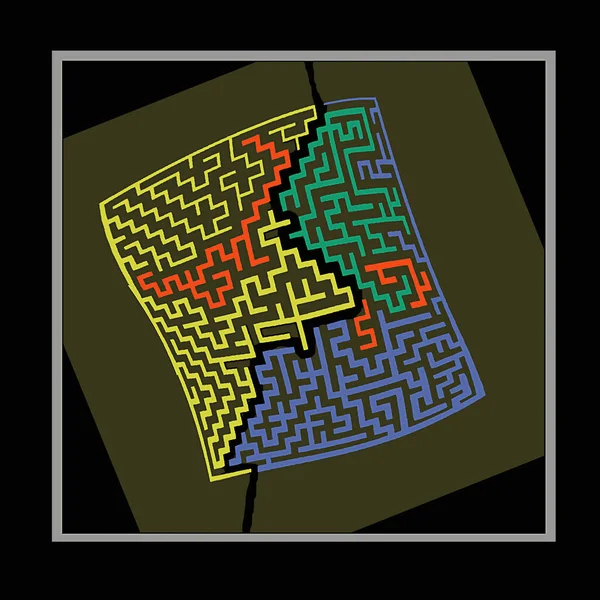 Desenho Colorido Com Padrão Labirinto Projetado Com Canetas Marcadores Processado — Fotografia de Stock