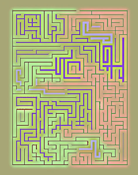 Croquis Coloré Avec Motif Labyrinthe Conçu Avec Des Stylos Des — Photo
