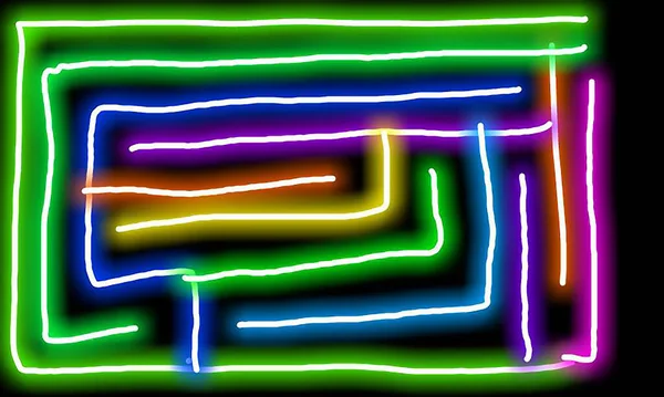 Красочный Эскиз Рисунком Лабиринта Разработанный Ручками Маркерами Обработанный Цифровом Виде — стоковое фото