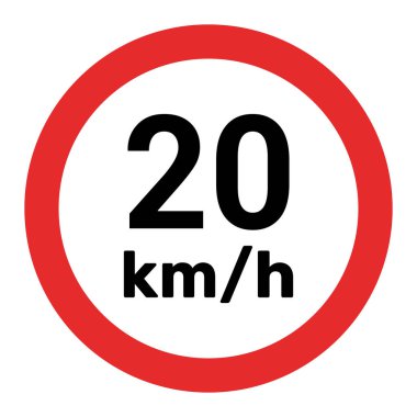 Speed limit sign 20 km h icon vector illustration clipart