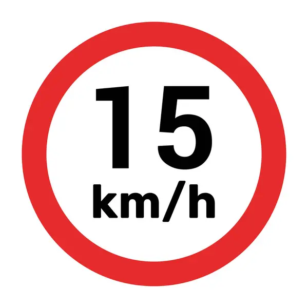 Hız sınırı işareti 15 km saat simge çizimi