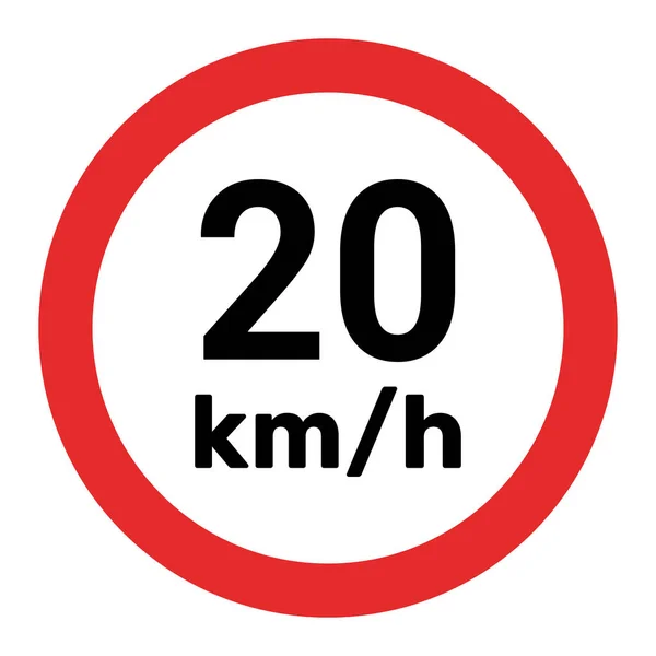 Hız sınırı işareti 20 km saat simge çizimi