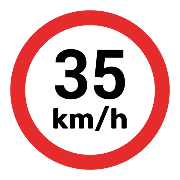 速度限制符号35公里图标矢量插图 — 图库矢量图片