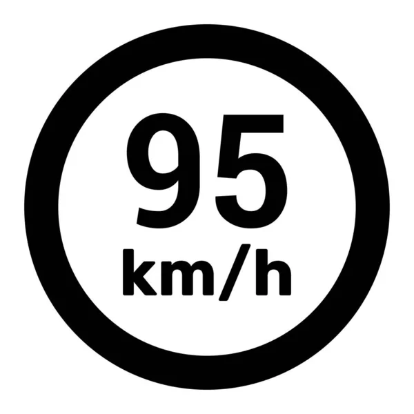 速度限制符号95公里图标矢量插图 — 图库矢量图片