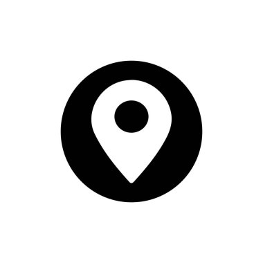 Konum belirleyici simge tasarımı ve vektör illüstrasyonu.