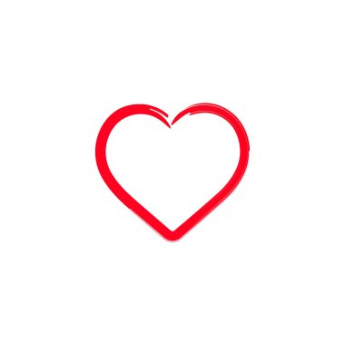Heart Love Simgesi tasarımı ve vektör illüstrasyonu.