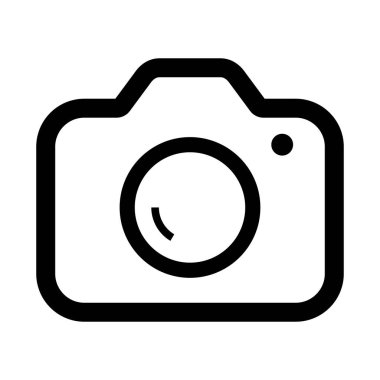 Kamera Simgesi tasarımı ve vektör illüstrasyonu.